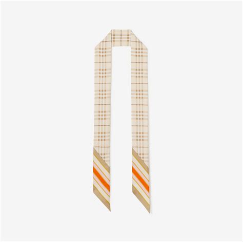 burberry orange silk scarf|Burberry reversible check silk scarf.